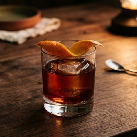 The Boulevardier cocktail. Food & Drinks recipe photo.