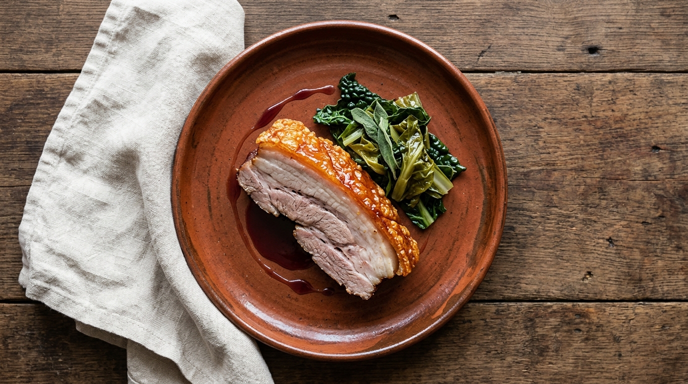 Pork belly with crackling