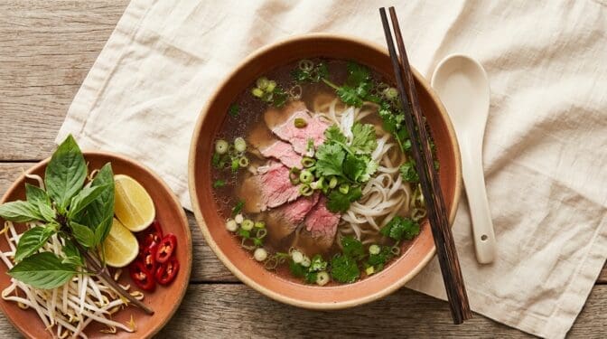 Proper Vietnamese beef pho you make at home. Food & Drinks recipe photo.