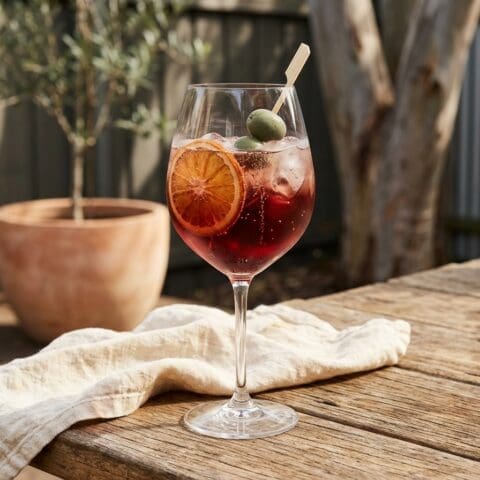 Campari Spritz cocktail variation of Aperol Spritz. Food & Drinks recipe photo.