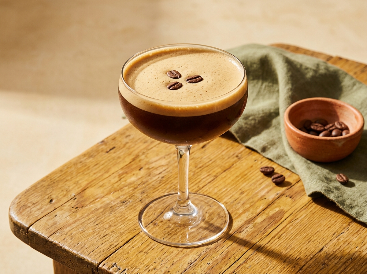 Dirty Espresso Martini cocktail variation of Espresso Martini. Food & Drinks recipe photo.