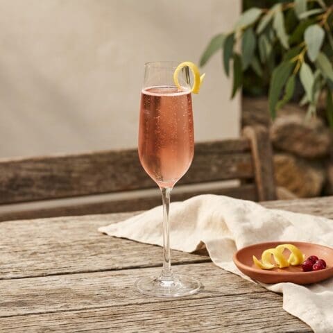 The Ruby 75 cocktail variation of The French 75. Food & Drinks recipe photo.