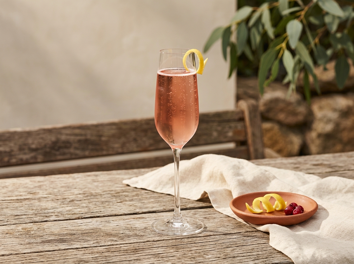 The Ruby 75 cocktail variation of The French 75. Food & Drinks recipe photo.