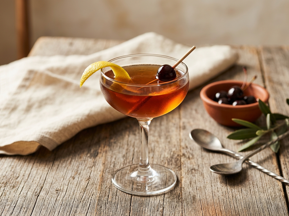 The Rob Roy cocktail variation of The Manhattan. Food & Drinks recipe photo.