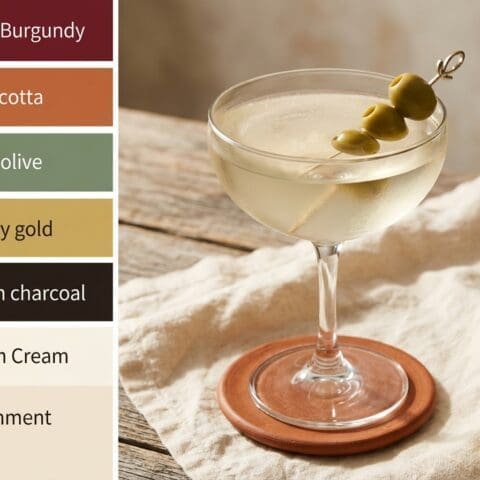 The Dirty Martini cocktail variation of The Martini. Food & Drinks recipe photo.