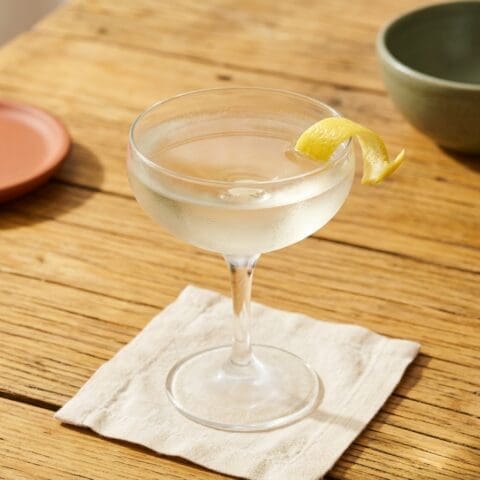 The Fifty-Fifty cocktail variation of The Martini. Food & Drinks recipe photo.