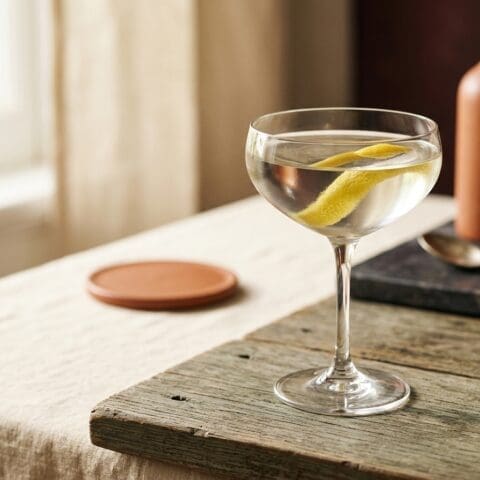 The Vesper cocktail variation of The Martini. Food & Drinks recipe photo.