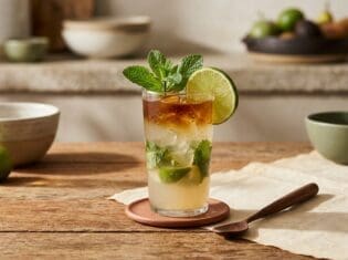 The Dark and Stormy Mojito cocktail variation of The Mojito. Food & Drinks recipe photo.