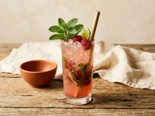 The Raspberry or Strawberry Mojito cocktail variation of The Mojito. Food & Drinks recipe photo.