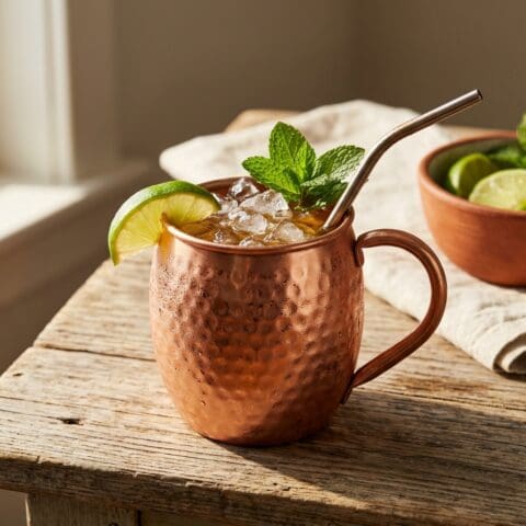 The Kentucky Mule cocktail variation of The Moscow Mule. Food & Drinks recipe photo.
