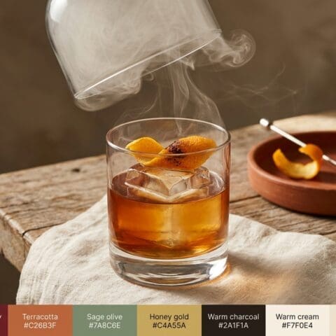 Smoked Old Fashioned cocktail variation of The Old Fashioned. Food & Drinks recipe photo.