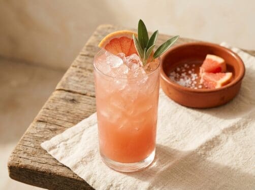 Pink Paloma cocktail variation of The Paloma. Food & Drinks recipe photo.